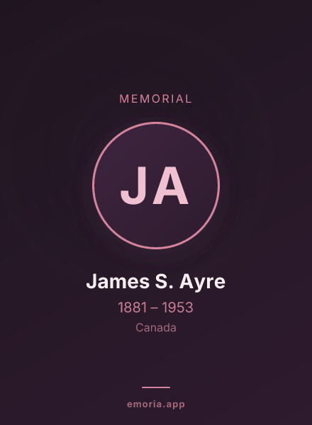 Memorial portrait of James S. Ayre