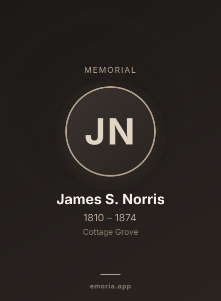 Memorial portrait of James S. Norris