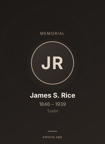 Memorial portrait of James S. Rice