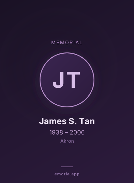 Memorial portrait of James S. Tan
