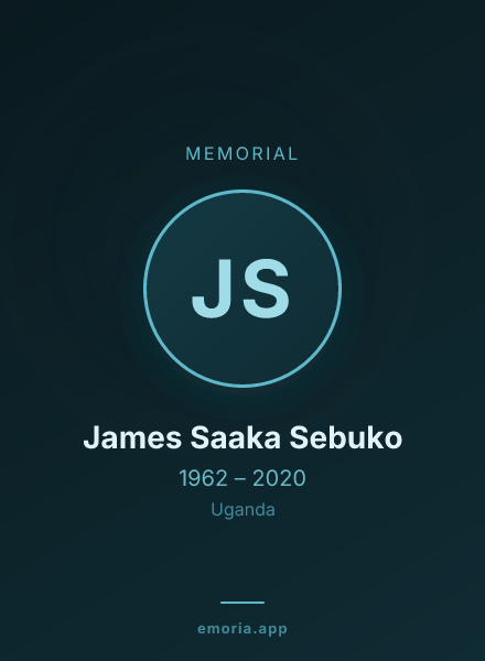 Memorial portrait of James Saaka Sebuko