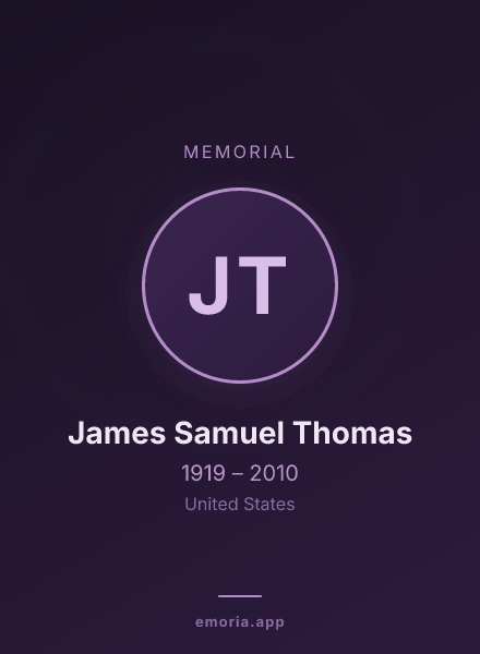 Memorial portrait of James Samuel Thomas