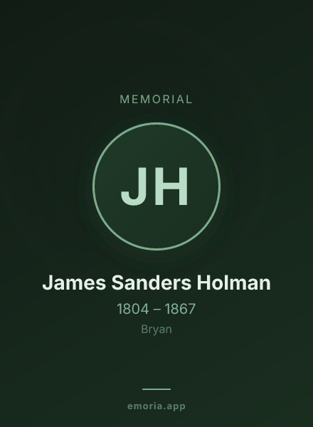 Memorial portrait of James Sanders Holman
