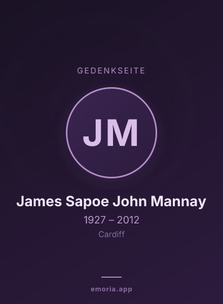 Gedenkportrait von James Sapoe John Mannay