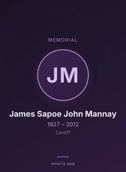 Memorial portrait of James Sapoe John Mannay