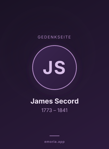Gedenkportrait von James Secord