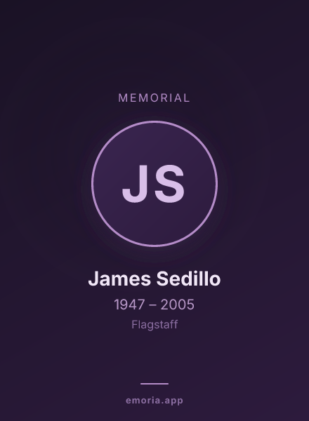 Memorial portrait of James Sedillo