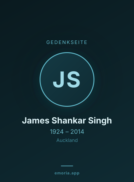 Gedenkportrait von James Shankar Singh