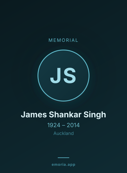 Memorial portrait of James Shankar Singh