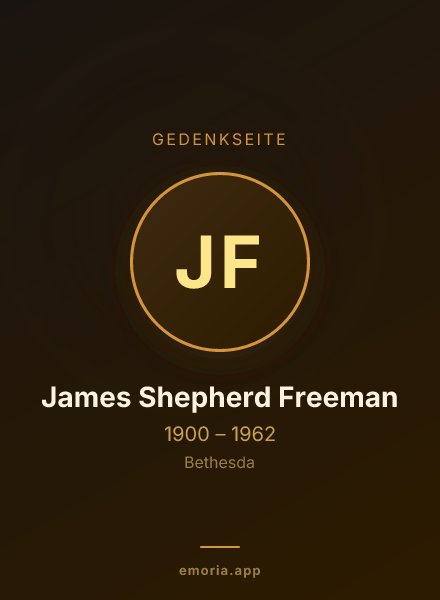 Gedenkportrait von James Shepherd Freeman