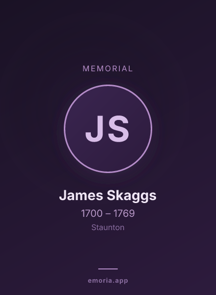 Memorial portrait of James Skaggs