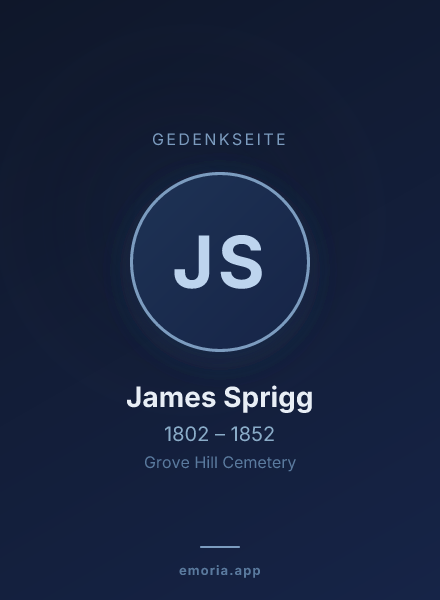 Gedenkportrait von James Sprigg