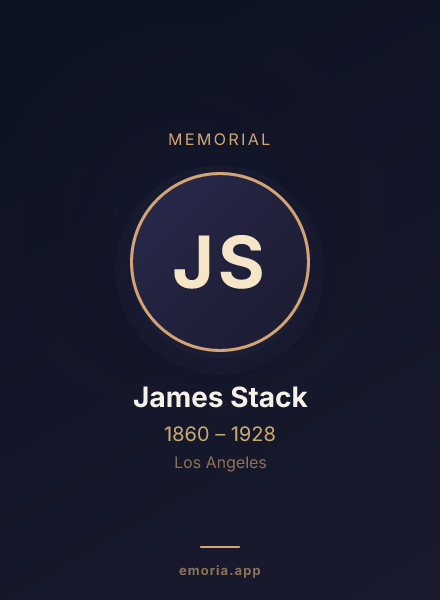 Memorial portrait of James Stack