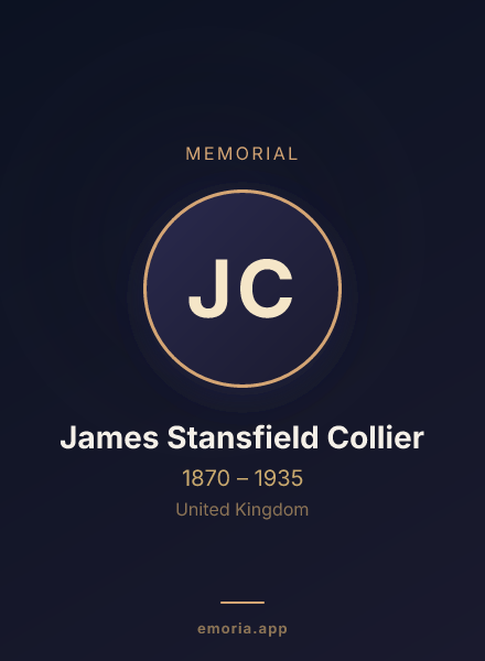 Memorial portrait of James Stansfield Collier