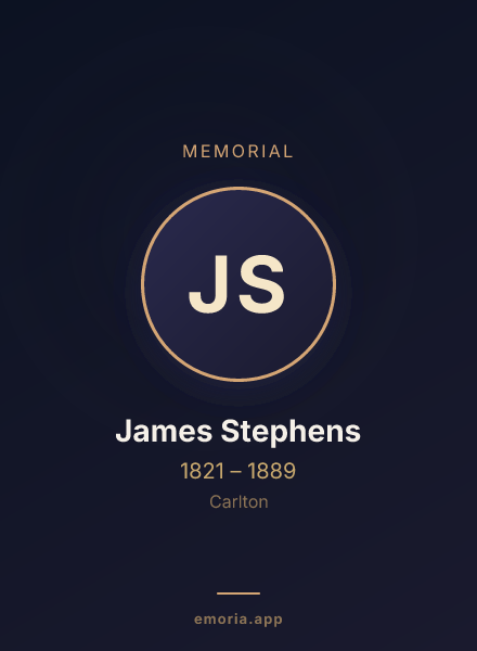Memorial portrait of James Stephens