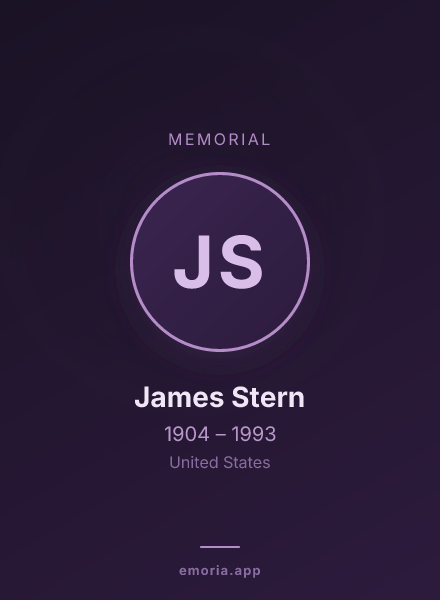 Memorial portrait of James Stern