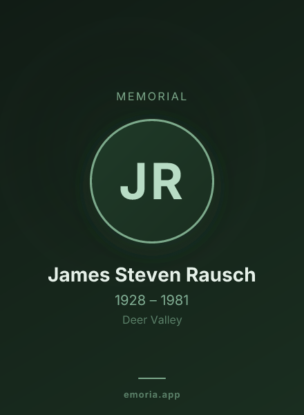 Memorial portrait of James Steven Rausch