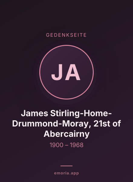 Gedenkportrait von James Stirling-Home-Drummond-Moray, 21st of Abercairny
