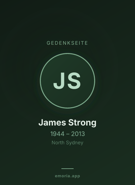 Gedenkportrait von James Strong