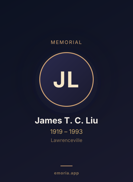 Memorial portrait of James T. C. Liu