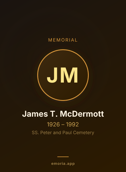 Memorial portrait of James T. McDermott