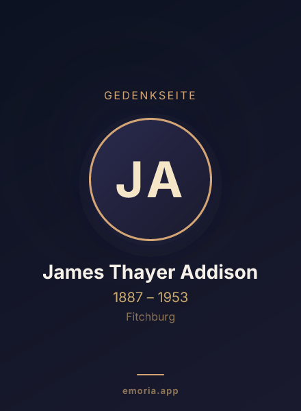 Gedenkportrait von James Thayer Addison