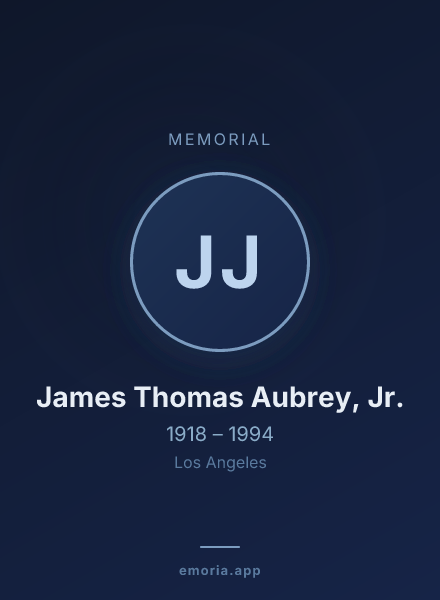 Memorial portrait of James Thomas Aubrey, Jr.