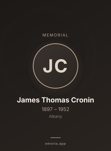 Memorial portrait of James Thomas Cronin