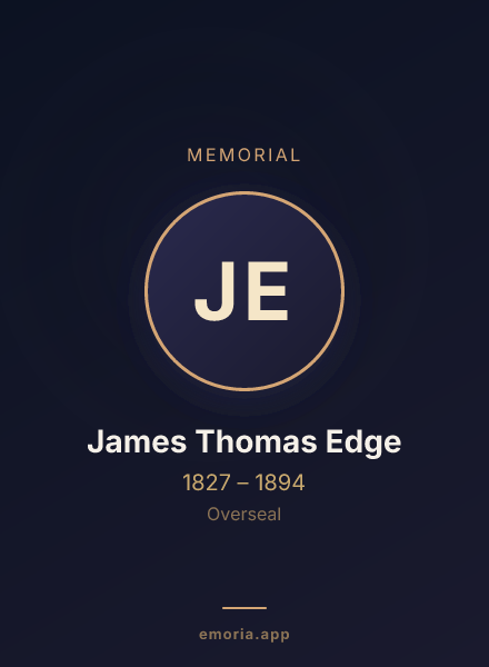 Memorial portrait of James Thomas Edge