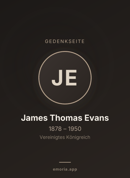 Gedenkportrait von James Thomas Evans
