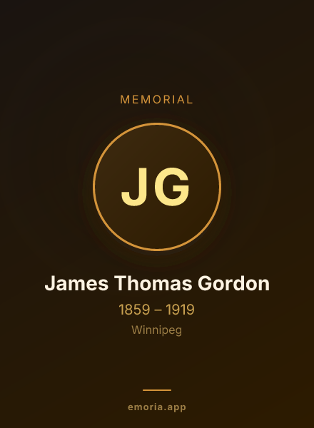 Memorial portrait of James Thomas Gordon