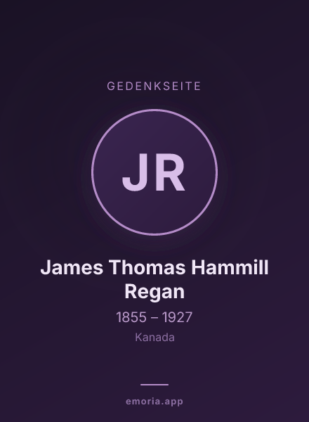 Gedenkportrait von James Thomas Hammill Regan