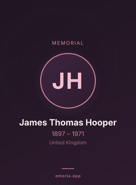Memorial portrait of James Thomas Hooper