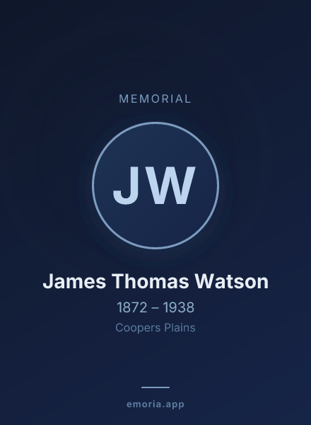 Memorial portrait of James Thomas Watson