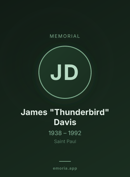 Memorial portrait of James "Thunderbird" Davis