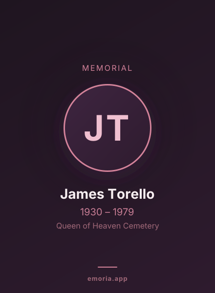 Memorial portrait of James Torello