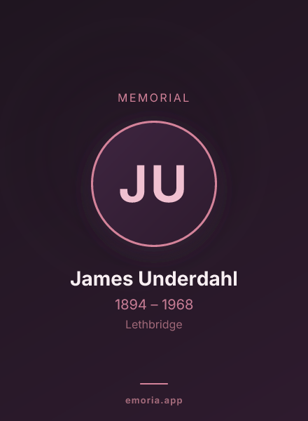 Memorial portrait of James Underdahl