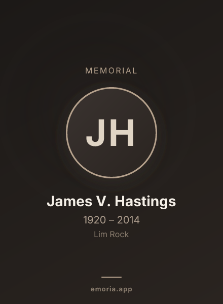 Memorial portrait of James V. Hastings