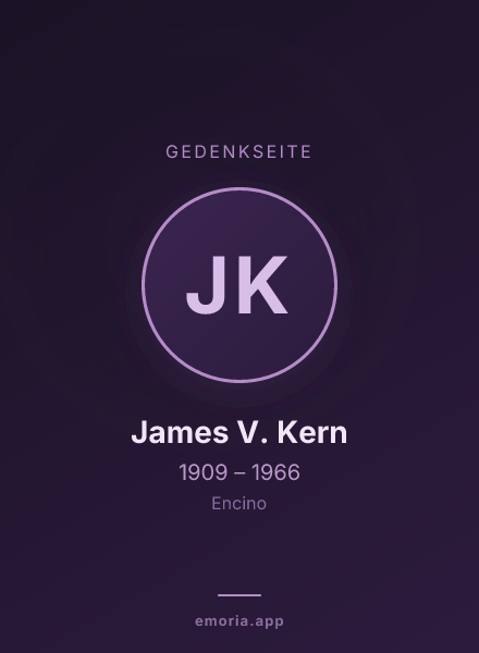 Gedenkportrait von James V. Kern