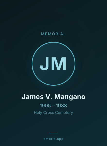 Memorial portrait of James V. Mangano