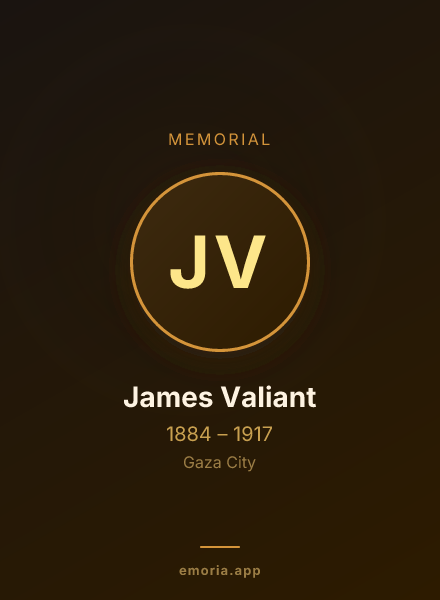 Memorial portrait of James Valiant