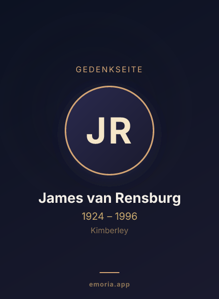 Gedenkportrait von James van Rensburg