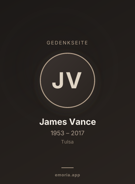 Gedenkportrait von James Vance
