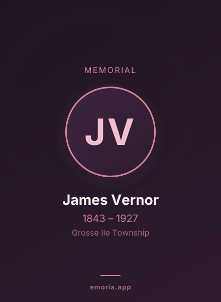 Memorial portrait of James Vernor