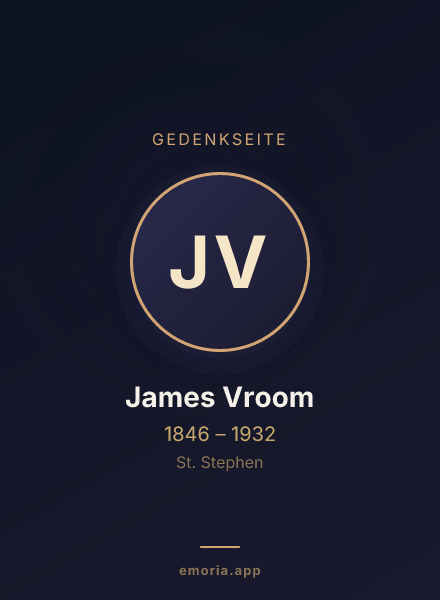 Gedenkportrait von James Vroom