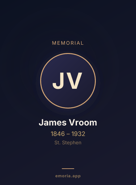 Memorial portrait of James Vroom