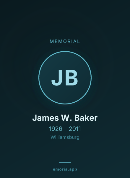Memorial portrait of James W. Baker