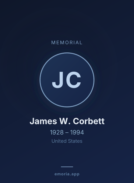 Memorial portrait of James W. Corbett