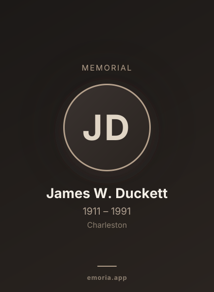 Memorial portrait of James W. Duckett