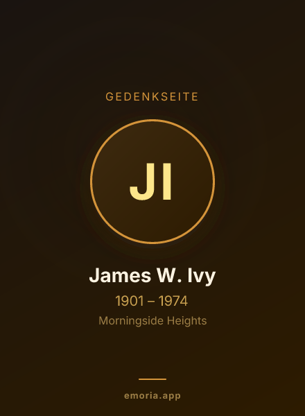 Gedenkportrait von James W. Ivy